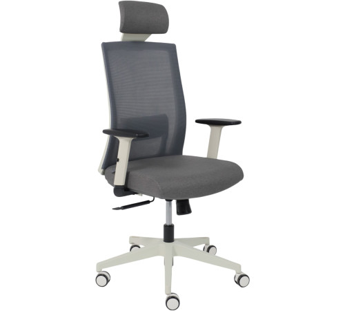 Офисное кресло AksHome Arcus сетка/ткань, серый/белый полиамид