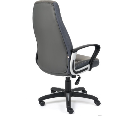 Офисное кресло TetChair Inter искусственная кожа, флок, ткань, серый/металлик