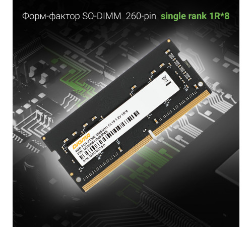 Оперативная память Digma 4ГБ DDR4 SODIMM 2666 МГц DGMAS42666004S