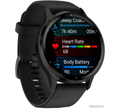 Умные часы Garmin Venu 3 черный, с силиконовым ремешком