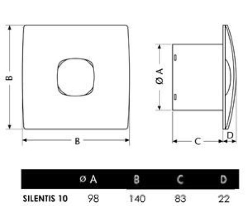 Осевой вентилятор CATA Silentis 10 T