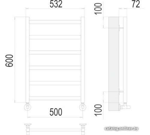 Полотенцесушитель TERMINUS Аврора П6 500х600