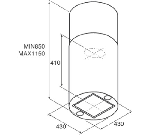 Кухонная вытяжка Jetair Pipe Island IX/A/43 PRF0099343