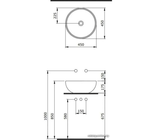Умывальник Berges Wasserhaus Mascon 45 181002