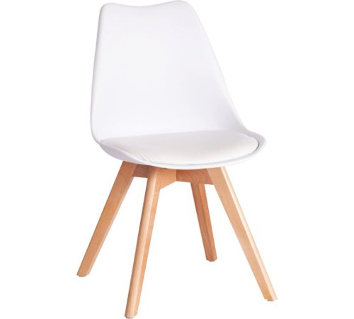 Стул TetChair Tulip дерево/пластик/экокожа белый