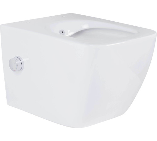 Унитаз подвесной Roxen Cube bidet в комплекте с инсталляцией StounFix Dual Fresh 6 в 1 968439 кнопка: сатин