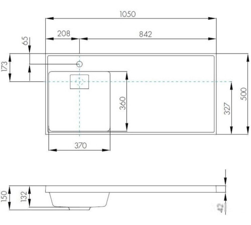 Умывальник Акватон Лондри 105 1A72833KLH01L