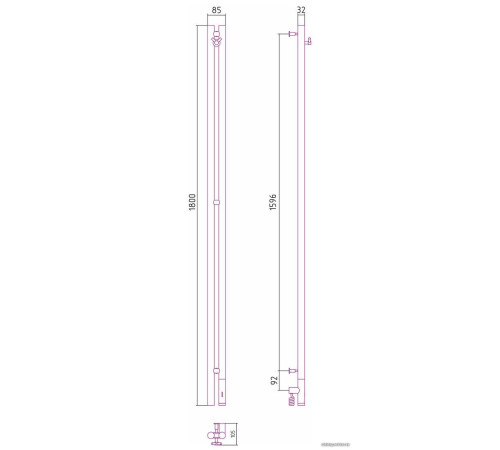 Полотенцесушитель Сунержа Нюанс 3.0 1800 правый 03-5843-1853