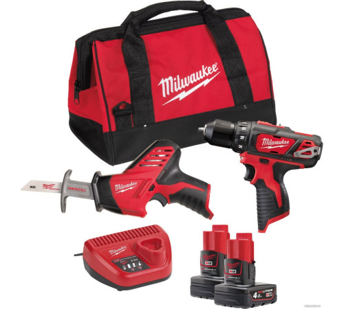 Milwaukee М12 ВPP2С-402B 4933441230 шуруповерт, сабельная пила, 2 АКБ, сумка