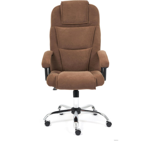 Офисное кресло TetChair Бергамо хром флок, коричневый