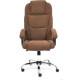 Офисное кресло TetChair Бергамо хром флок, коричневый