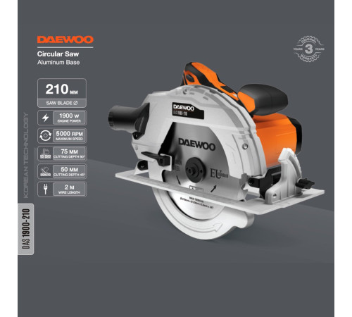 Дисковая циркулярная пила Daewoo Power DAS 1900-210