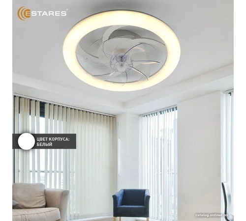 Припотолочная люстра Estares Fan Simple 65W+18W R-APP-480x125-WHITE/WHITE-220-IP20
