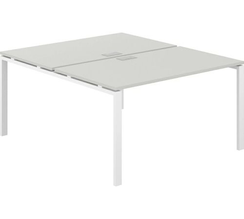 Офисный стол Norden 140х163.8х75 SG.248.SH.63.WH белый/серый бархат