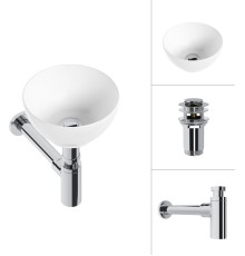 Умывальник Lauter 21601E + клапан 21190CH + сифон 21635CH хром