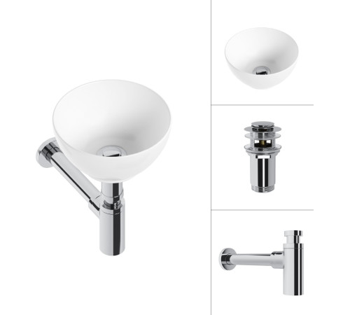 Умывальник Lauter 21601E + клапан 21190CH + сифон 21635CH хром