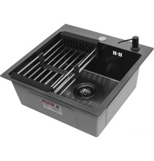 Кухонная мойка ARFEKA Eco AR мойка 450*500, коландер, дозатор Black Decor