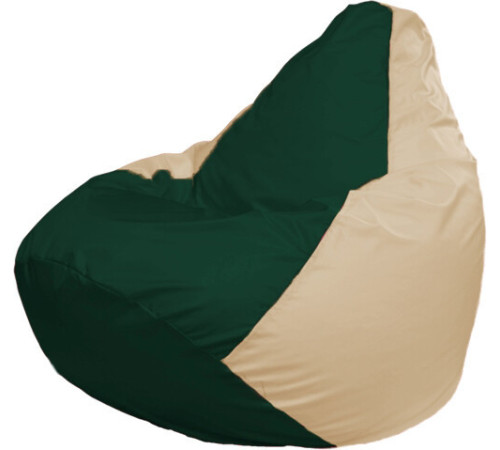 Кресло-мешок Flagman Груша Макси Г2.1-62 бежевый/зеленый темный