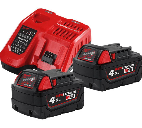 Аккумулятор с зарядным устройством Milwaukee M18 M18NRG-402 4933459215 2 x 18В/4 Ач + 12-18В