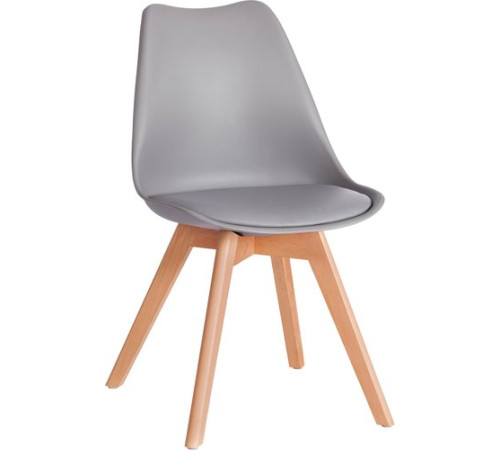 Стул TetChair Tulip дерево/пластик/экокожа серый