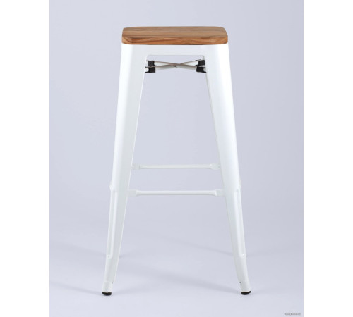 Табурет Stool Group TOLIX WOOD барный белый глянцевый