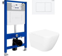 Унитаз подвесной Lauter Nuremberg 21811 + 21901001 белый, с кнопкой смыва 219702J белый