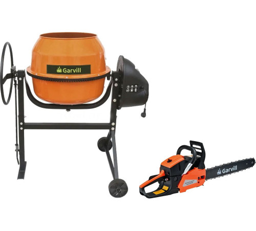 Бетономешалка Garvill БСЭ-120 + Бензопила цепная CS45K
