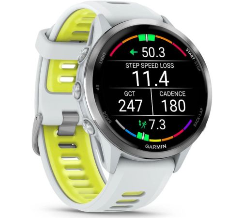 Умные часы Garmin Forerunner 970 47 мм белый/зеленый