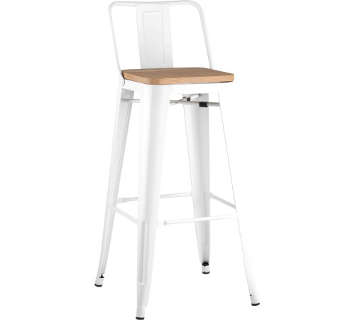 Стул Stool Group Tolix Wood со спинкой YD-H675E-W LG-02 белый глянцевый/светлое дерево