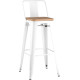 Стул Stool Group Tolix Wood со спинкой YD-H675E-W LG-02 белый глянцевый/светлое дерево