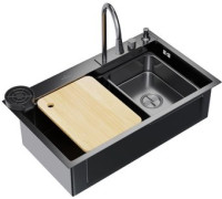 Кухонная мойка Mixline Pro 552104 черный графит, с сифоном