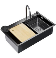 Кухонная мойка Mixline Pro 552104 черный графит, с сифоном