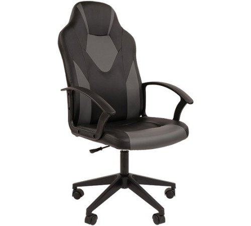 Игровое геймерское кресло CHAIRMAN Стандарт СТ-17 Гейм экопремиум, черный/серый