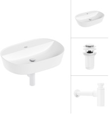 Умывальник Lauter 21460-60 + клапан 21190W + сифон 21635W белый матовый