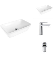 Умывальник Lauter 21370 + Sky 21CK533C с донным клапаном 21190CH хром