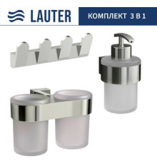 Набор аксессуаров для ванной Lauter 21TS3016 + 21TS3020 + 21TS3008 Chrome, 3 предмета