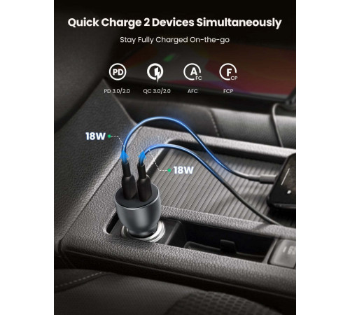 Автомобильное зарядное Ugreen CD213 70594