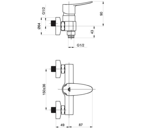 Смеситель Rubineta Static-12/K A20A08N