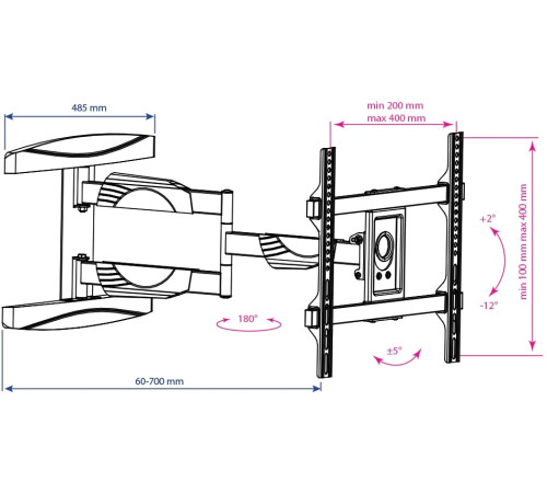 Кронштейн для телевизора Kromax ATLANTIS-60 черный