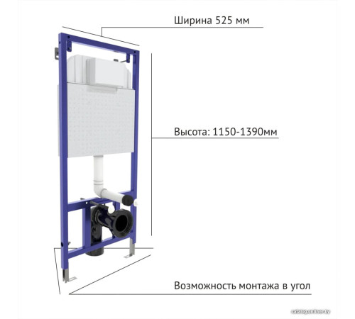 Унитаз подвесной Berges Wasserhaus Ego XL Rimless + Toma Slim SO + Novum525 + L3 043203