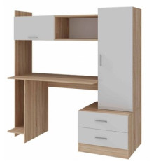 Стол Памир ПКС-7 дуб сонома/белый глянец