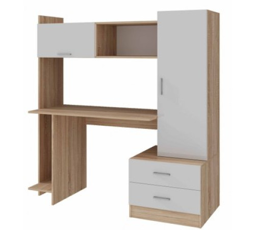 Стол Памир ПКС-7 дуб сонома/белый глянец