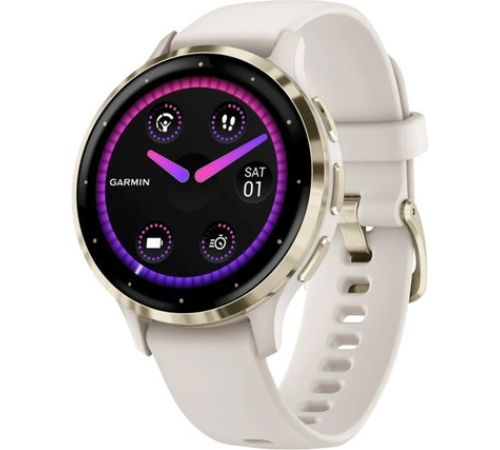 Умные часы Garmin Venu 3S слоновая кость, с силиконовым ремешком
