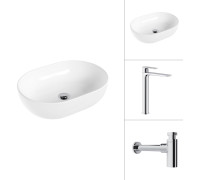 Умывальник Lauter 21836A + Reef 21CK8678C с сифоном 21635CH хром