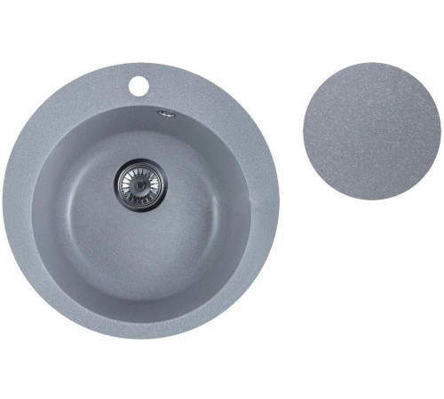 Кухонная мойка Marblan Orbi серебристый,с сифоном