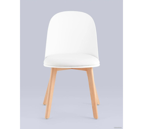 Стул Stool Group Fog с подушкой SL-7022DM белый, деревянные ножки