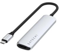 Док-станция Satechi 4-in-1 USB-C Slim Multiport Adapter 4K ST-P4SS серебристый