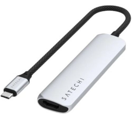 Док-станция Satechi 4-in-1 USB-C Slim Multiport Adapter 4K ST-P4SS серебристый