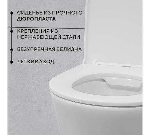 Унитаз подвесной Lauter Longer 2110822 + GROHE Rapid SL 39504000 с кнопкой овальная, хром