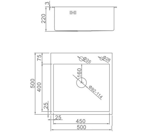 Кухонная мойка Gerhans K35050B графит